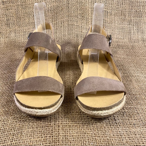 Lucky Brand Sandals Gadine Espadrille  Suede Tan Buckle Flats Women'sSize 9M - Picture 5 of 11
